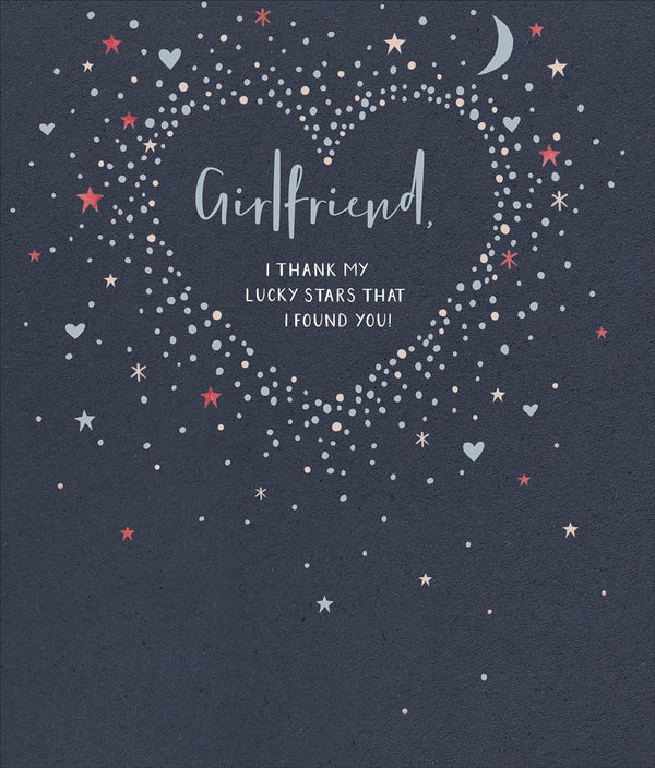 Romantic Valentine's Day greeting card for girlfriend with heartfelt message, featuring floral and love-themed design by UK Greetings.