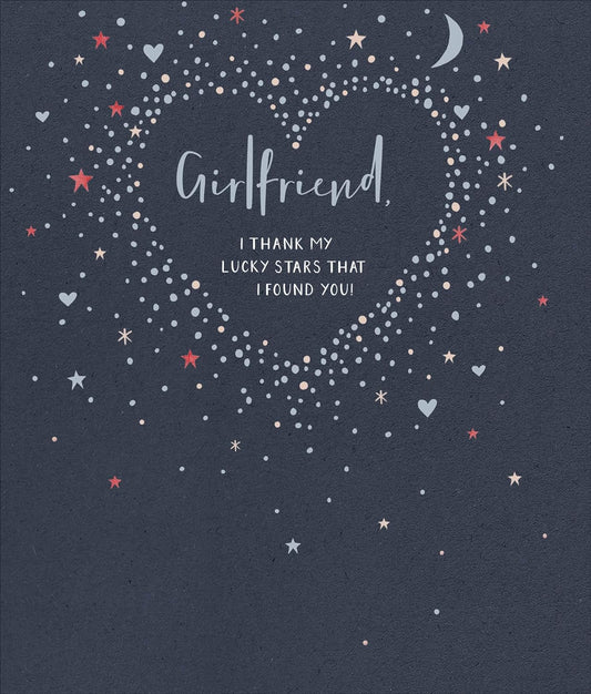 Romantic Valentine's Day greeting card for girlfriend with heartfelt message, featuring floral and love-themed design by UK Greetings.