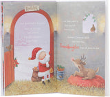 Christmas greeting card featuring Rudolph and Santa, perfect for a granddaughter, from UK Greetings' festive storybook design.