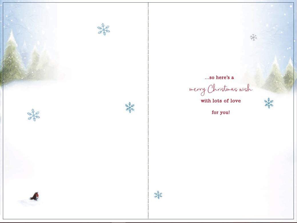 Santa and snowman grandpa Christmas card from UK Greetings, featuring festive holiday illustrations and heartfelt seasonal wishes.