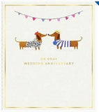 Sausage Dogs Anniversary Love Card by UK Greetings featuring adorable cartoon dachshunds with hearts and romantic message.