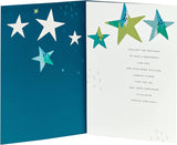 Sentimental grandson birthday greeting card with star illustrations from UK Greetings, featuring heartfelt message and colorful design.