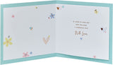 Silver copper foil Mum birthday greeting card with floral design, featuring elegant silver and copper accents.
