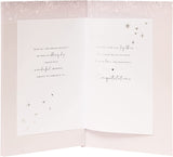 Silver foil laser-cut swan wedding greeting card with intricate design, perfect for wedding celebrations and special occasions.