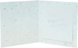 Silver hearts and stars 25th anniversary greeting card by UK Greetings featuring elegant silver foil design and heartfelt message.