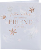 Front of Snowflakes Christmas Card for Friend by UK Greetings, featuring festive snowflake designs on a holiday greeting card.