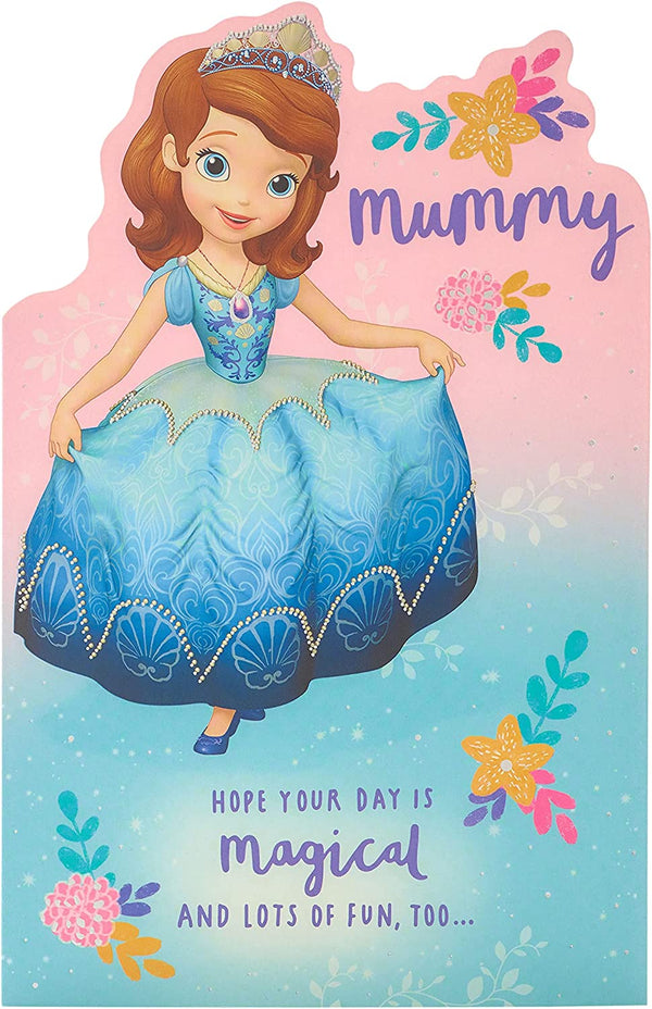 Sofia First Mummy birthday greeting card featuring colorful cartoon princess design by UK Greetings