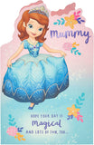 Sofia First Mummy birthday greeting card by UK Greetings featuring a festive design and cheerful illustration.