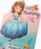 Sofia First Mummy birthday greeting card by UK Greetings featuring colorful illustrations and celebratory design.