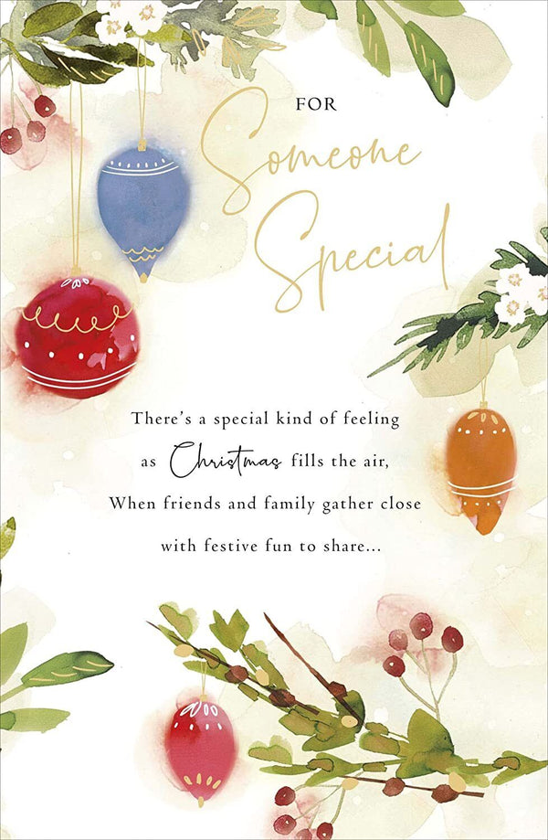 Heartfelt Christmas greeting card from UK Greetings with festive foil design and heartfelt message, perfect for holiday wishes.