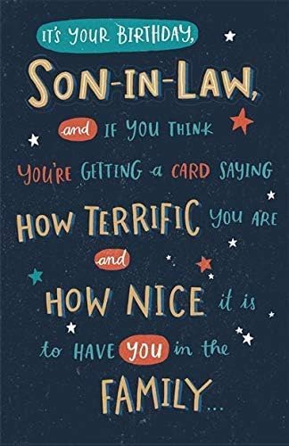 Son-in-Law birthday greeting card from UK Greetings featuring a cheerful design and heartfelt message.