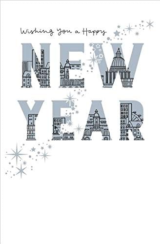 Sparkling Stars Classic New Year Greeting Card with festive star designs, perfect for celebrating the New Year from UK Greetings.