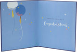 Sparkly balloons exams congratulations greeting card by UK Greetings with colorful, festive design for celebrating academic success.