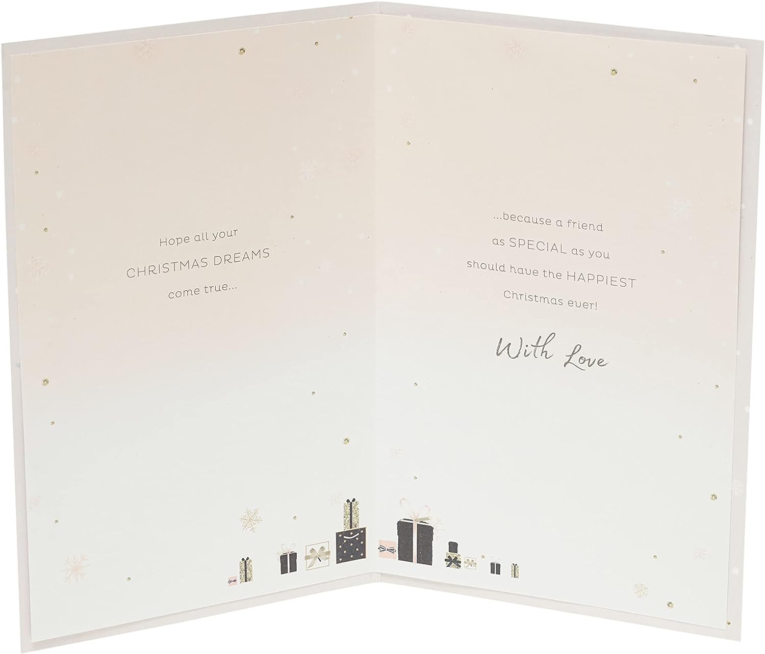 Heartwarming Christmas greeting card from UK Greetings featuring festive design and heartfelt message for a cherished friend.