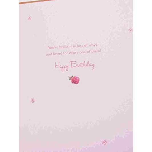 Colorful UK Greetings granddaughter birthday greeting card with cheerful design and heartfelt message, perfect for celebrating her special day.