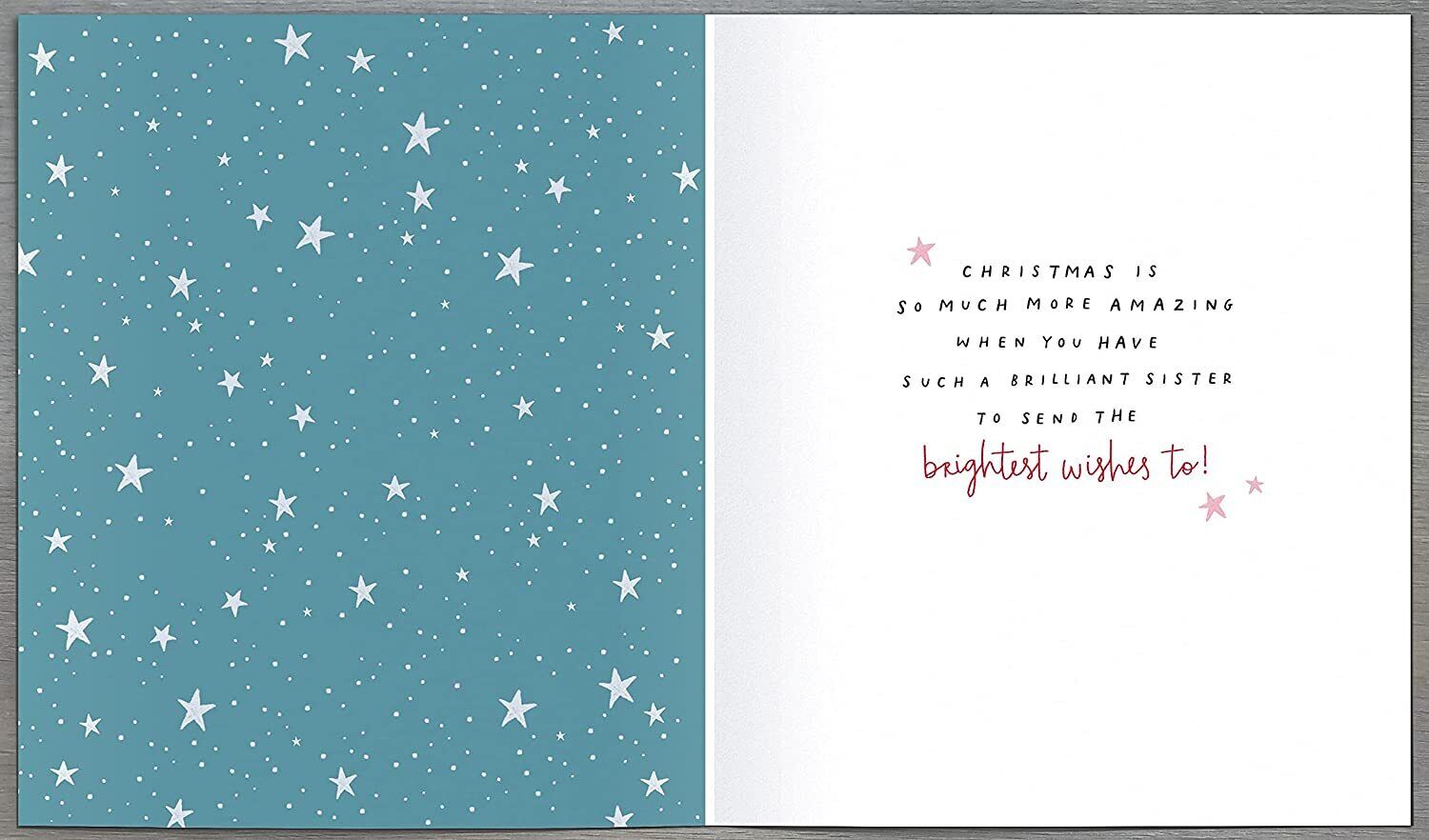 Watercolour wreath Christmas greeting card featuring a special sister message, designed by UK Greetings.