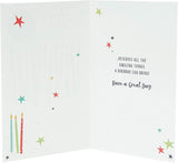 Special Son 13th or 16th birthday greeting card from UK Greetings with colorful design and celebratory message.