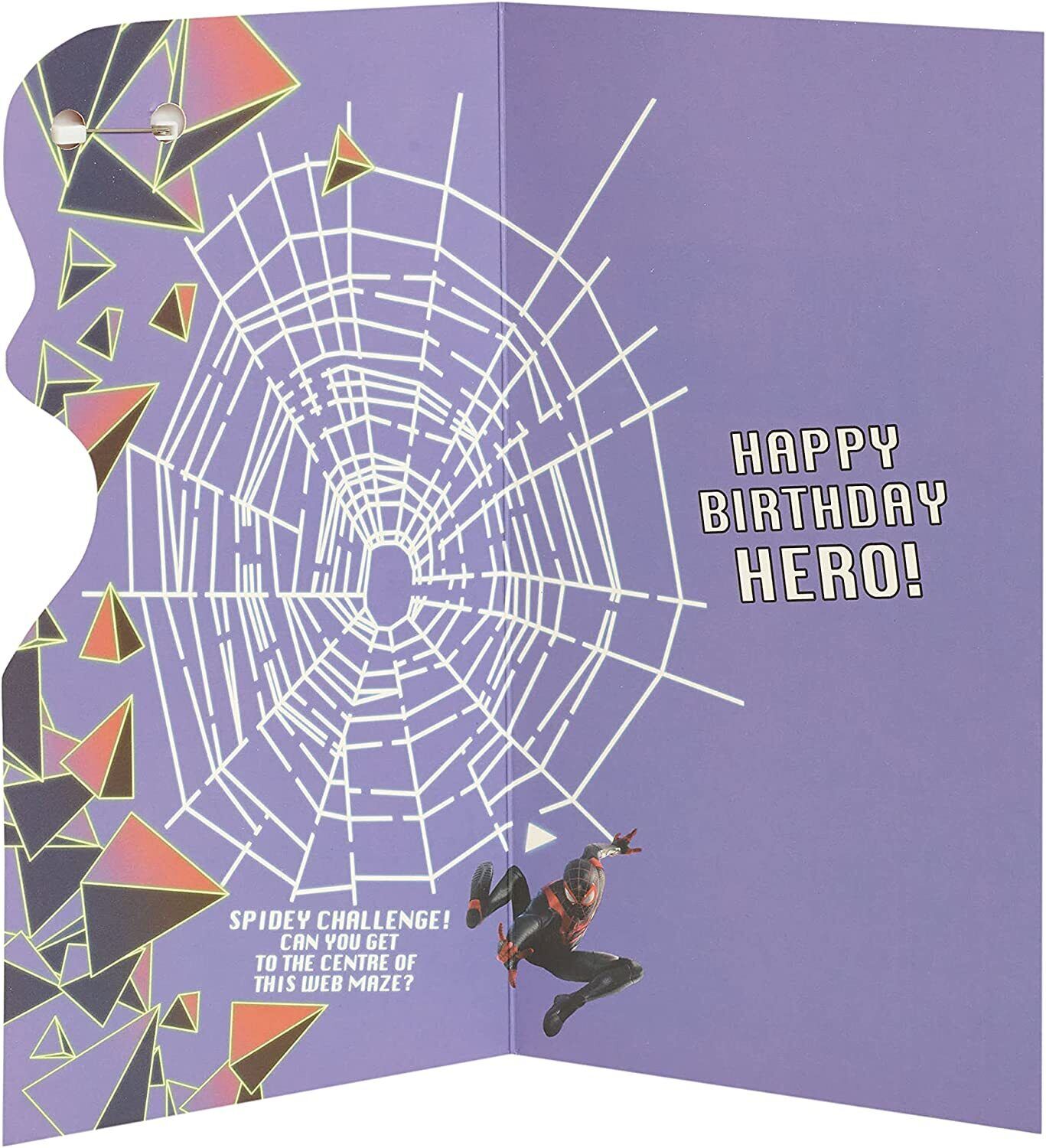 Marvel Spider-Man birthday greeting card for boys, UK Greetings, featuring Spider-Man in a fun 8th birthday design.