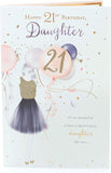 Bright Glitter Greeting Card for 21st Daughter from UK Greetings featuring sparkling design and celebratory message.