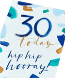 Stylish 30th Milestone Birthday Cheers greeting card by UK Greetings with festive design and celebratory message.