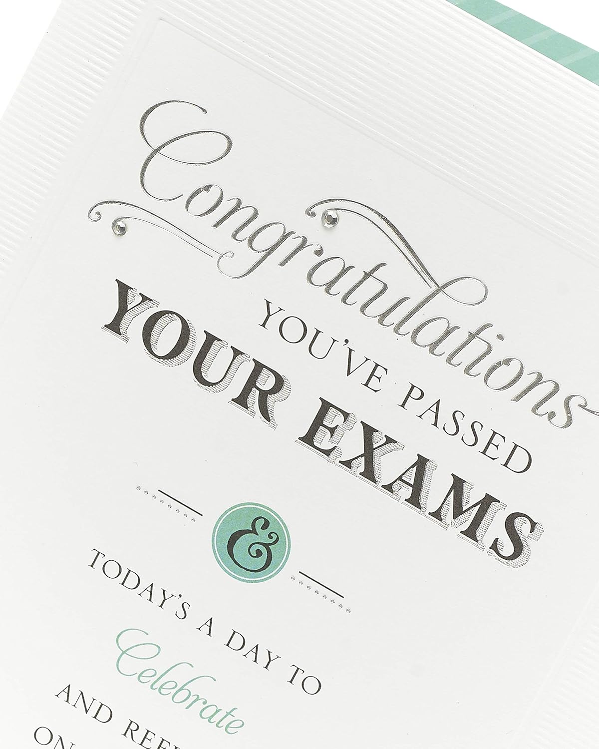 Stylish UK Greetings exam congratulations greeting card with celebratory design, perfect for congratulating success.