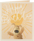 Bright Sunshine Boofle birthday greeting card with colorful floral design and cheerful character, by UK Greetings.
