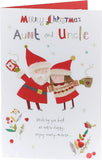 Sweet Santa and Mrs. Claus Christmas greeting card for Auntie and Uncle by UK Greetings, featuring festive holiday illustrations.