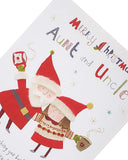 Sweet Santa and Mrs. Claus Christmas greeting card from UK Greetings featuring festive holiday design for auntie and uncle.
