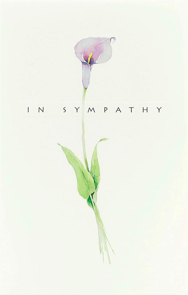 Sympathy greeting card featuring classic watercolor flowers by UK Greetings with soft, calming floral artwork.