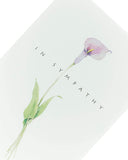 Watercolor floral sympathy greeting card by UK Greetings, featuring delicate flower artwork on the front.