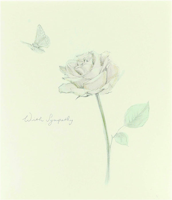 Sympathy greeting card with floral design from UK Greetings, featuring soft pastel flowers and heartfelt message.