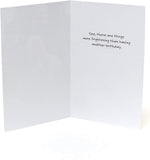 Funny birthday greeting card from UK Greetings featuring scary humor and spooky illustrations perfect for humorous celebrations