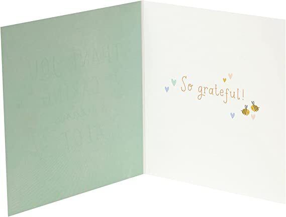 Thank You Caring Gold greeting card from UK Greetings with elegant gold accents and heartfelt message.