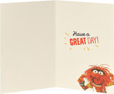 The Muppets Brother birthday greeting card featuring Kermit the Frog and Miss Piggy with colorful birthday graphics.