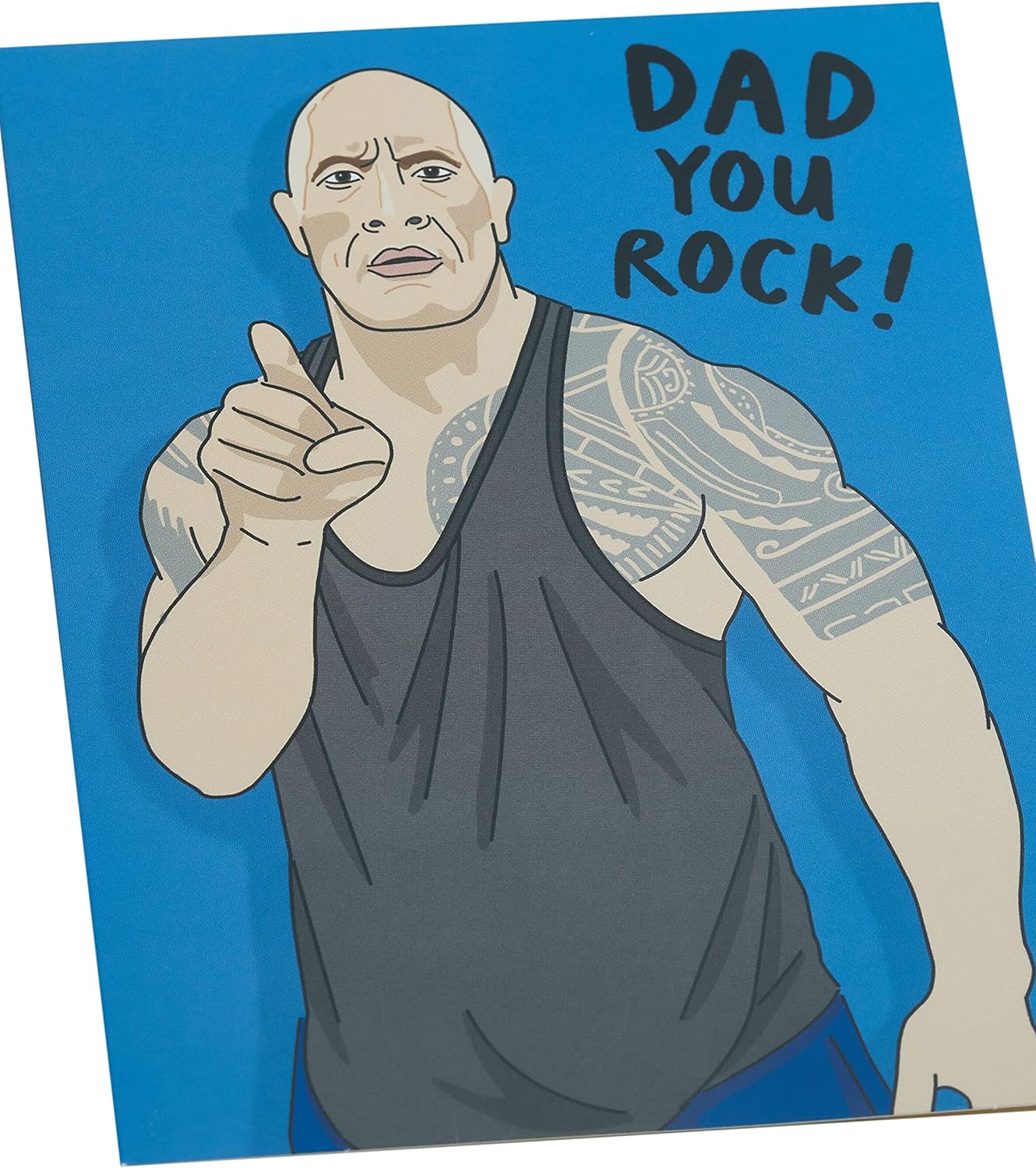Father's Day greeting card featuring The Rock design from UK Greetings, suitable for celebrating dads on Father's Day.