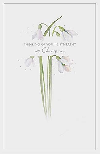 Thinking of You sympathy Christmas card from UK Greetings featuring heartfelt condolence message and festive holiday design.