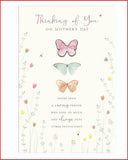 Thinking of You Mother's Day greeting card featuring colorful butterflies, designed by UK Greetings with a heartfelt message.