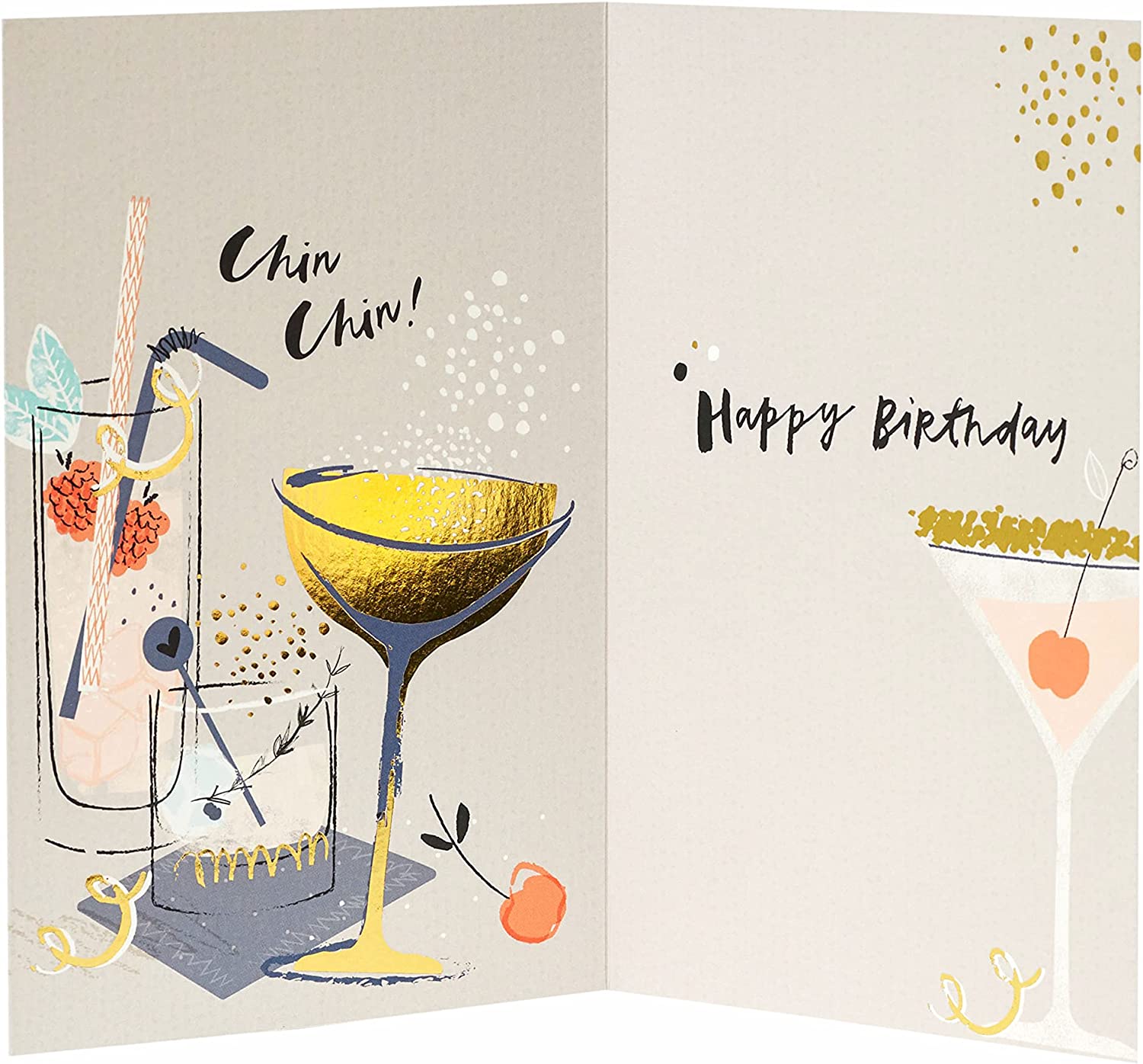 Celebration-themed greeting card featuring champagne bottles and balloons, perfect for birthday wishes from UK Greetings.