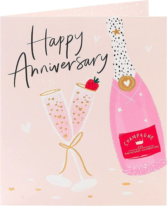 Elegant greeting card featuring a romantic couple design, ideal for anniversary celebrations, by UK Greetings.