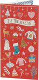 Festive Christmas greeting card with a money wallet gift holder featuring holiday cheer and seasonal holiday design.