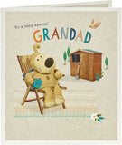 UK Greetings To A Very Special Grandad Boofle birthday greeting card with colorful illustrations and heartfelt message inside.