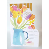 Pink and yellow spring flower Easter greeting card for couples, with heartfelt love message from UK Greetings.