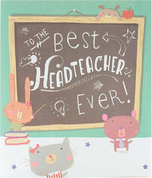 Thank you card for head teachers, UK Greetings greeting card featuring a heartfelt message for best head teacher ever.