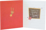 UK Greetings thank you card featuring a "To The Best Head Teacher Ever" message, ideal for teacher appreciation and gratitude.