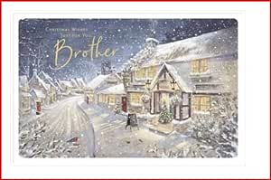 Traditional Brother Christmas greeting card from UK Greetings with festive holiday wishes and seasonal design.