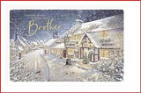 Traditional Brother Christmas greeting card from UK Greetings with festive holiday wishes and seasonal design.