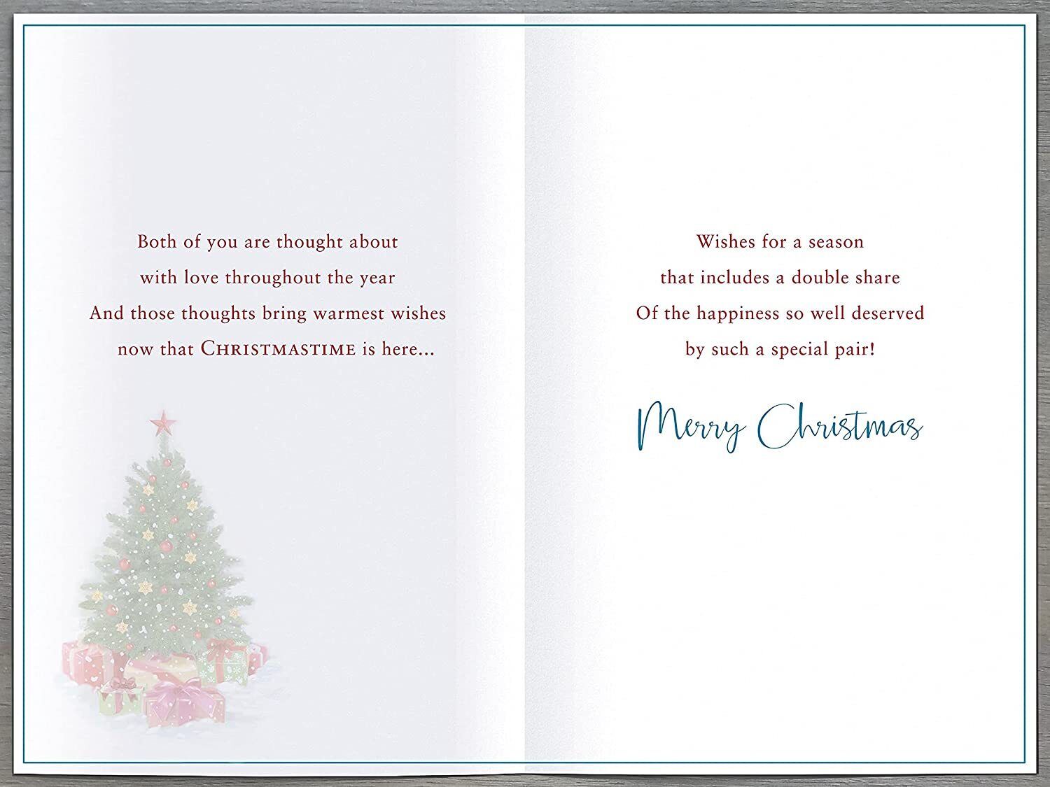 Traditional foiled Christmas greeting card for a special couple, featuring festive holiday design by UK Greetings.