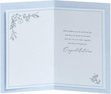 Traditional gold foil wedding greeting card with elegant design, featuring gold accents and intricate patterns for special occasions.