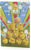 Bright greeting card featuring adorable fluffy chicks, part of the Tweetest Easter Cards Bundle by UK Greetings.
