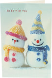 Two Snowmen Christmas greeting card by UK Greetings featuring festive snowmen illustrations for holiday cheer.